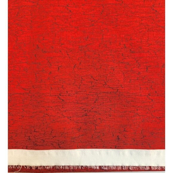 Red & Brown Cotton Cracked Pattern Textile Sewing Quilting Fabric - Picture 2 of 6